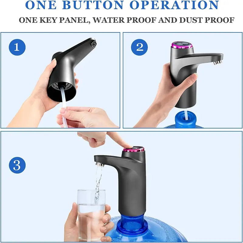 Wireless Portable USB Charging Water Bottle Pump