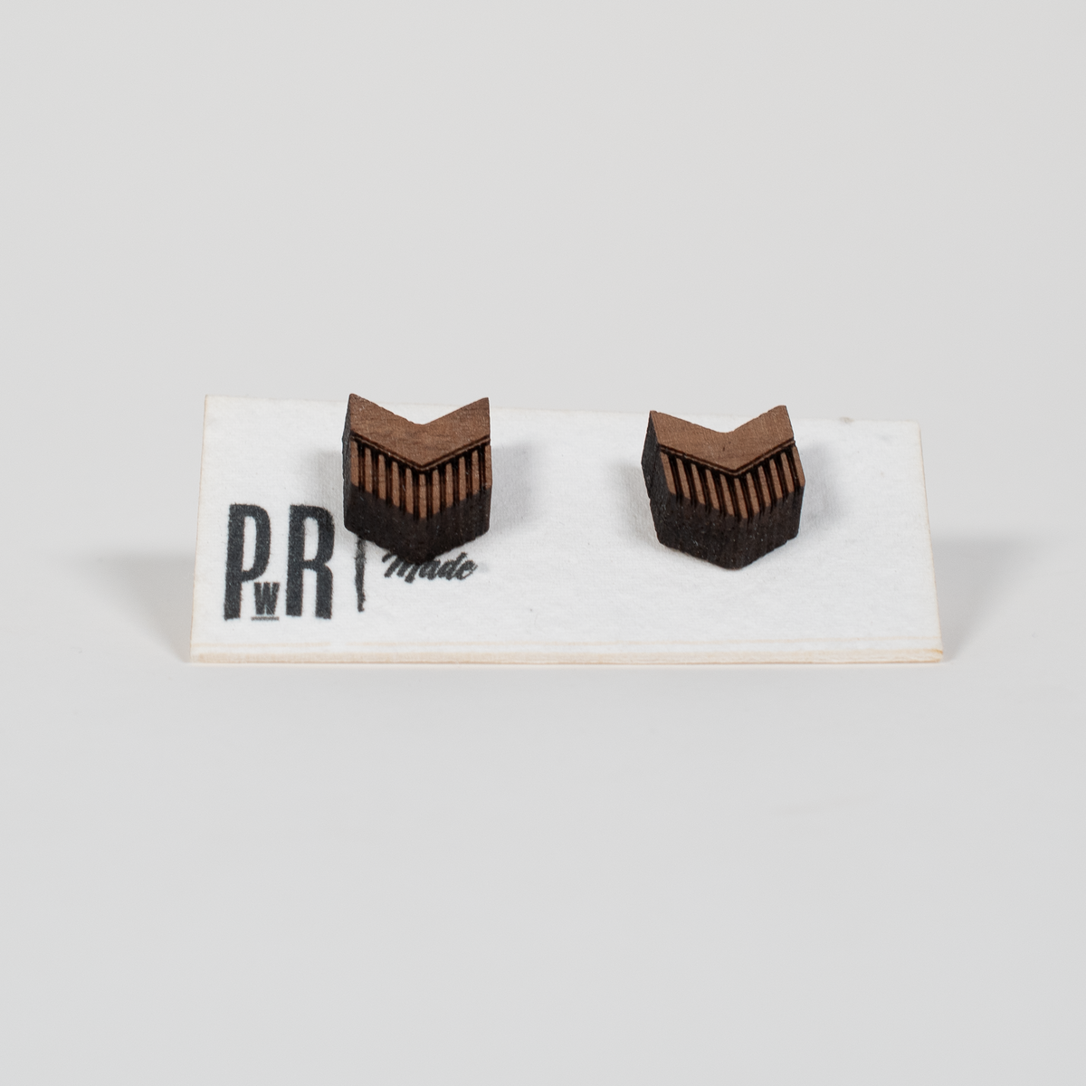 Small Wood Stud Earrings | Geometric Designs