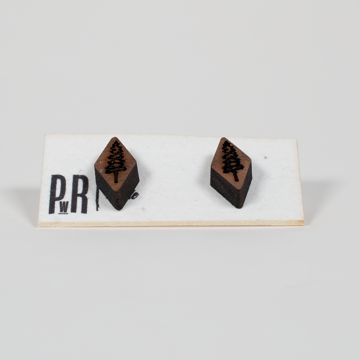Small Wood Stud Earrings | Geometric Designs