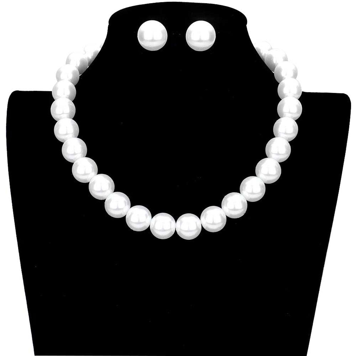 12MM Pearl Necklace and Earring Set