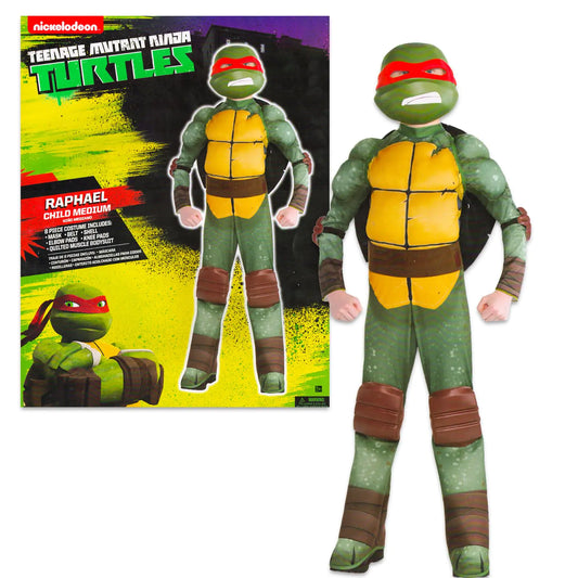 Teenage Mutant Ninja Turtles Costumes for Boys - TMNT Halloween Costume for Kids with Muscle Bodysuit Mask Shell More (Raphael 8-10)  - US seller