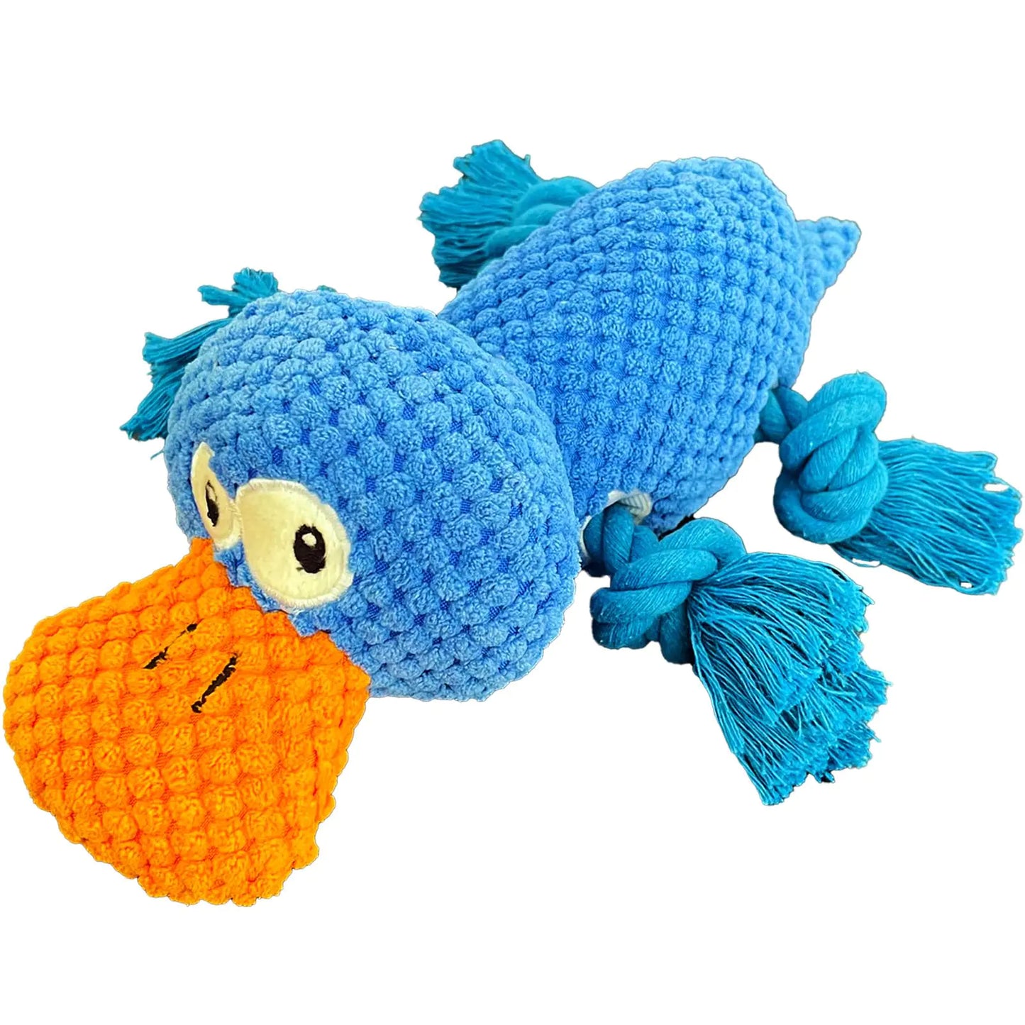 AIMETING Upgraded Indestructible Dog Toys Double Reinforced Fabric and Wrinkled Paper Plush Toys for Small Medium and Large Dogs Durable Dog Squeaky Toys Teething Puppy Chew Toys (Blue) - US seller