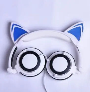 Cat Ear Headphones with Light and Foldable Design