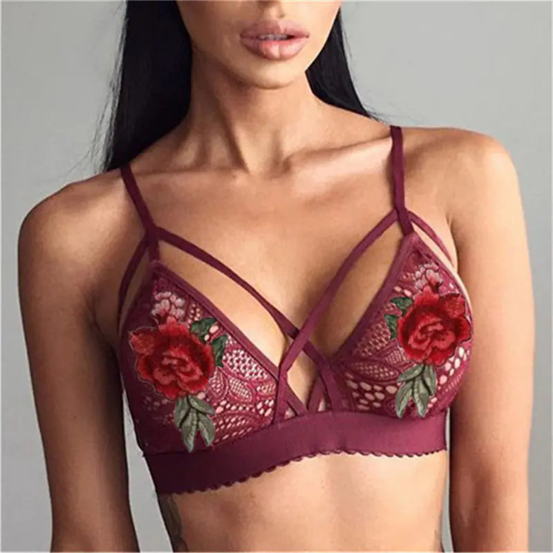 Lace Embroidered Lingerie Cami Bra - Lingerie