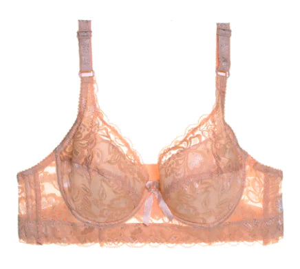 Ultra-thin Lace Bra for Plus Size with Adjustable Fit - Lingerie