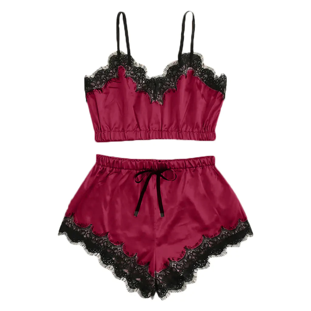 Lingerie Set with Sleeveless Bra and Women's Nightwear