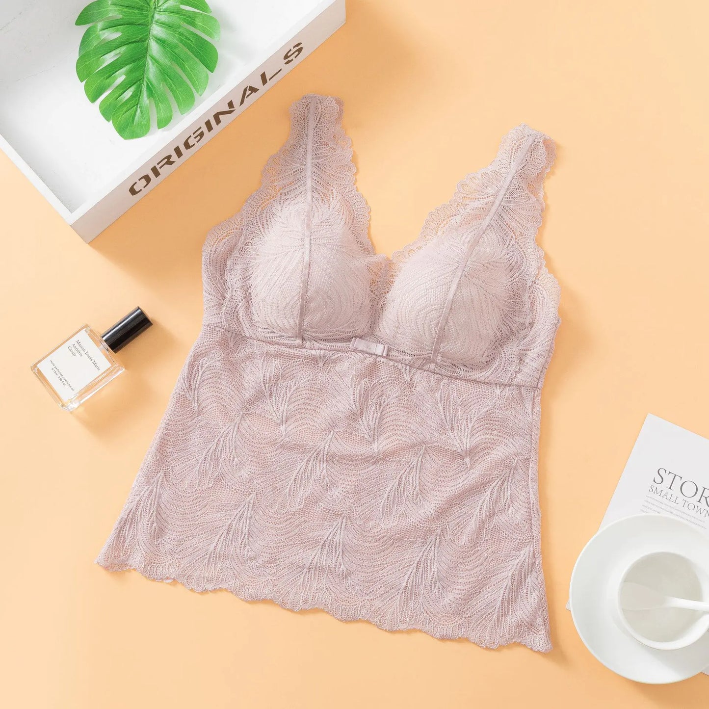 Lace French Bra for Women - Wireless and Supportive - Lingerie