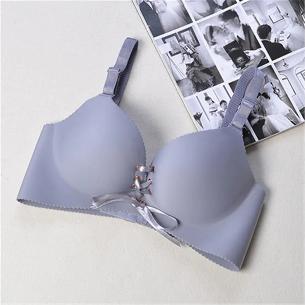 Seamless Push-Up Wireless Bra with Adjustable Straps - Lingerie