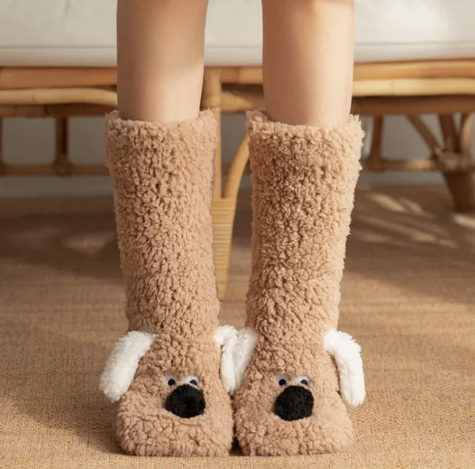 Women’s Plush Dog Socks - 888