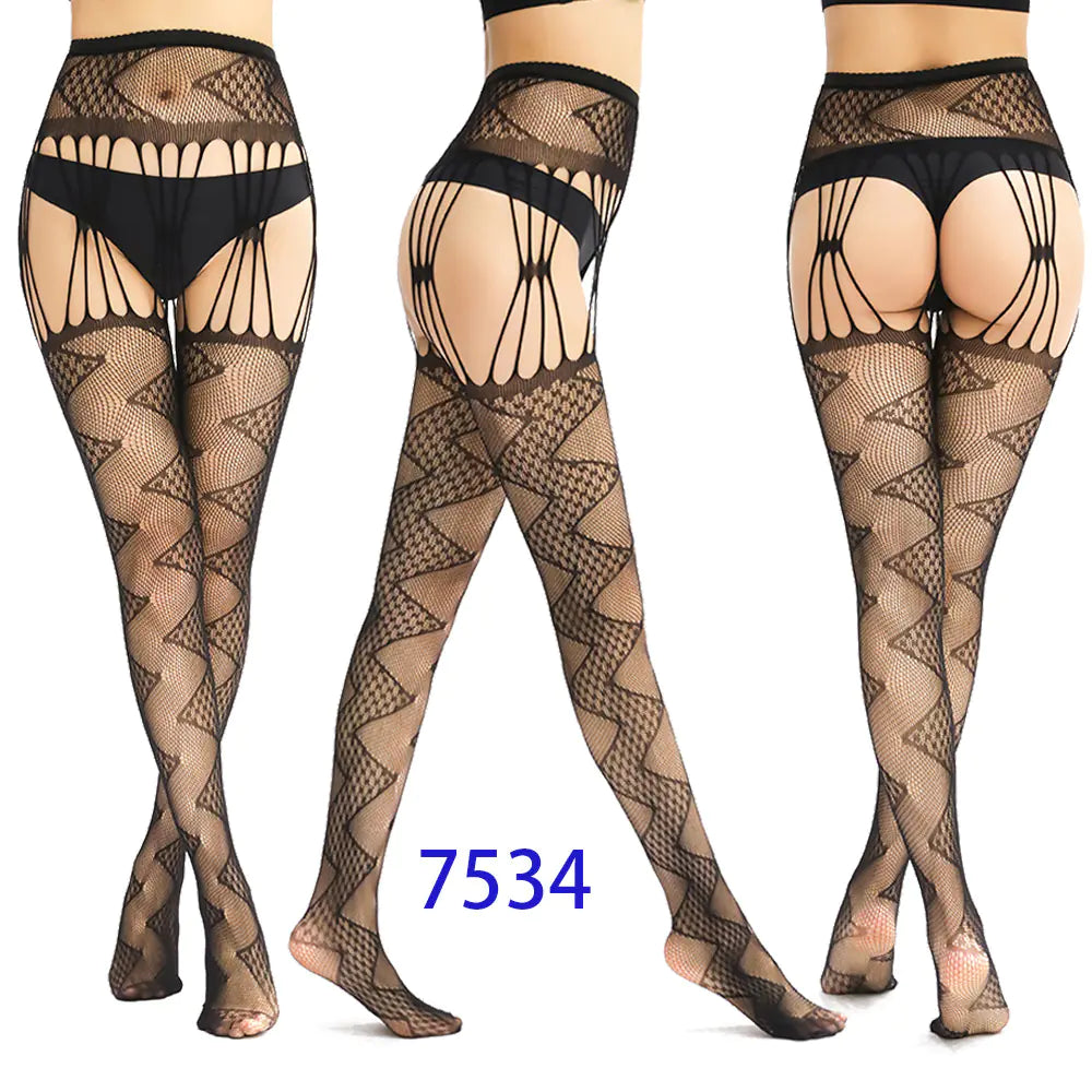 New Women's High Elasticity Open-Crotch Fishnet Stockings - Lingerie