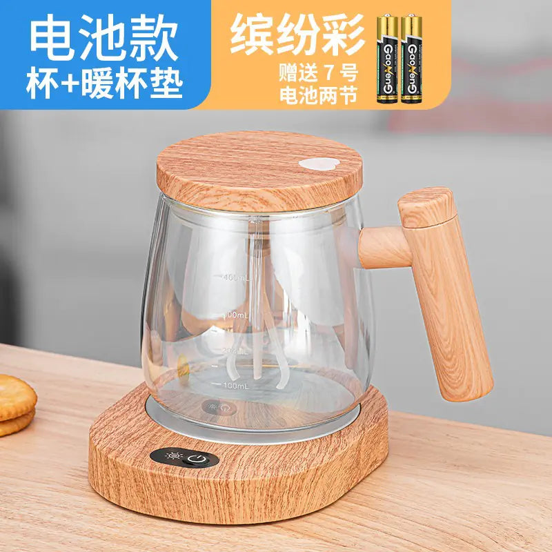 Japanese Automatic Stirring Glass Mug for Coffee & More