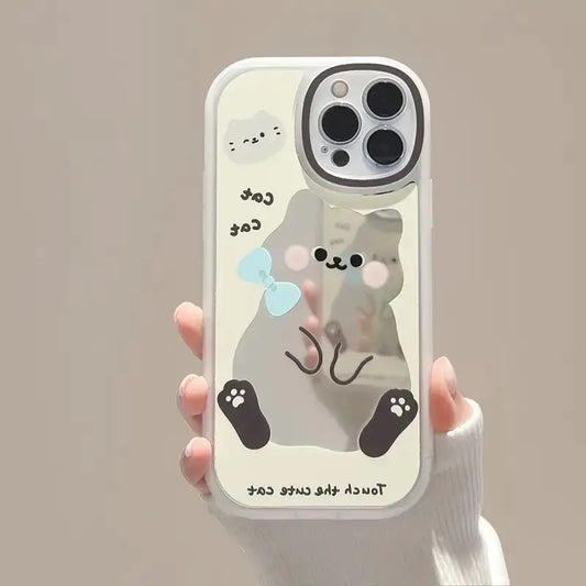 Cute Cat Graphic Silicone Case for iPhone (Various Models)