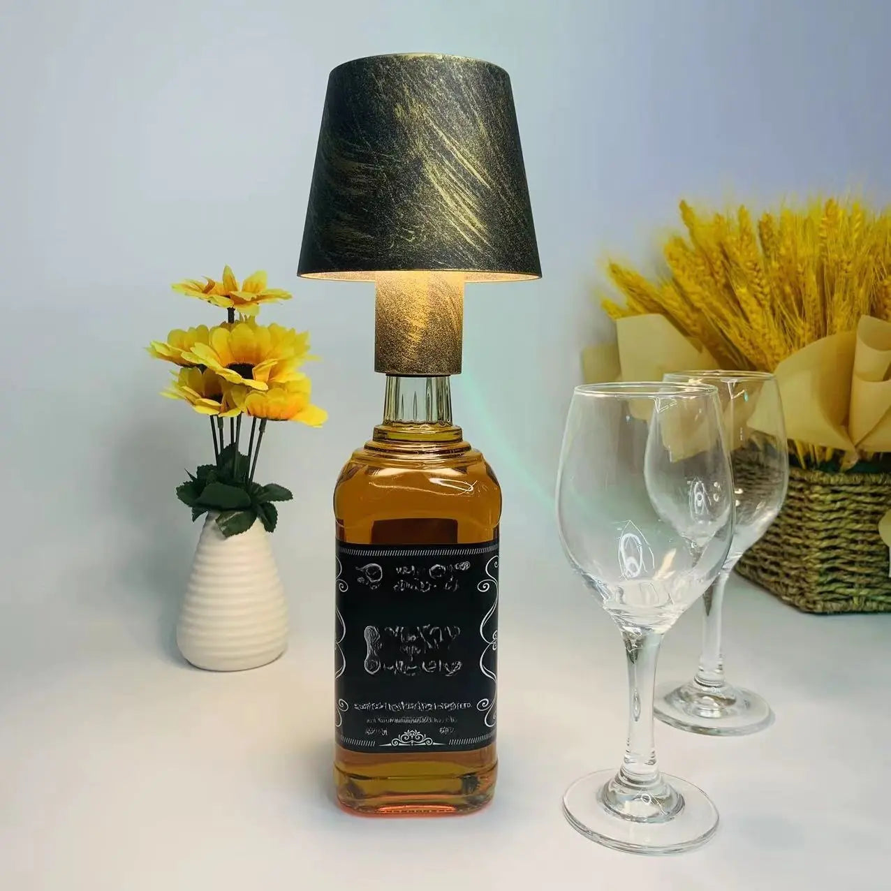 Creative Portable Wine Bottle Table Lamp for Bars