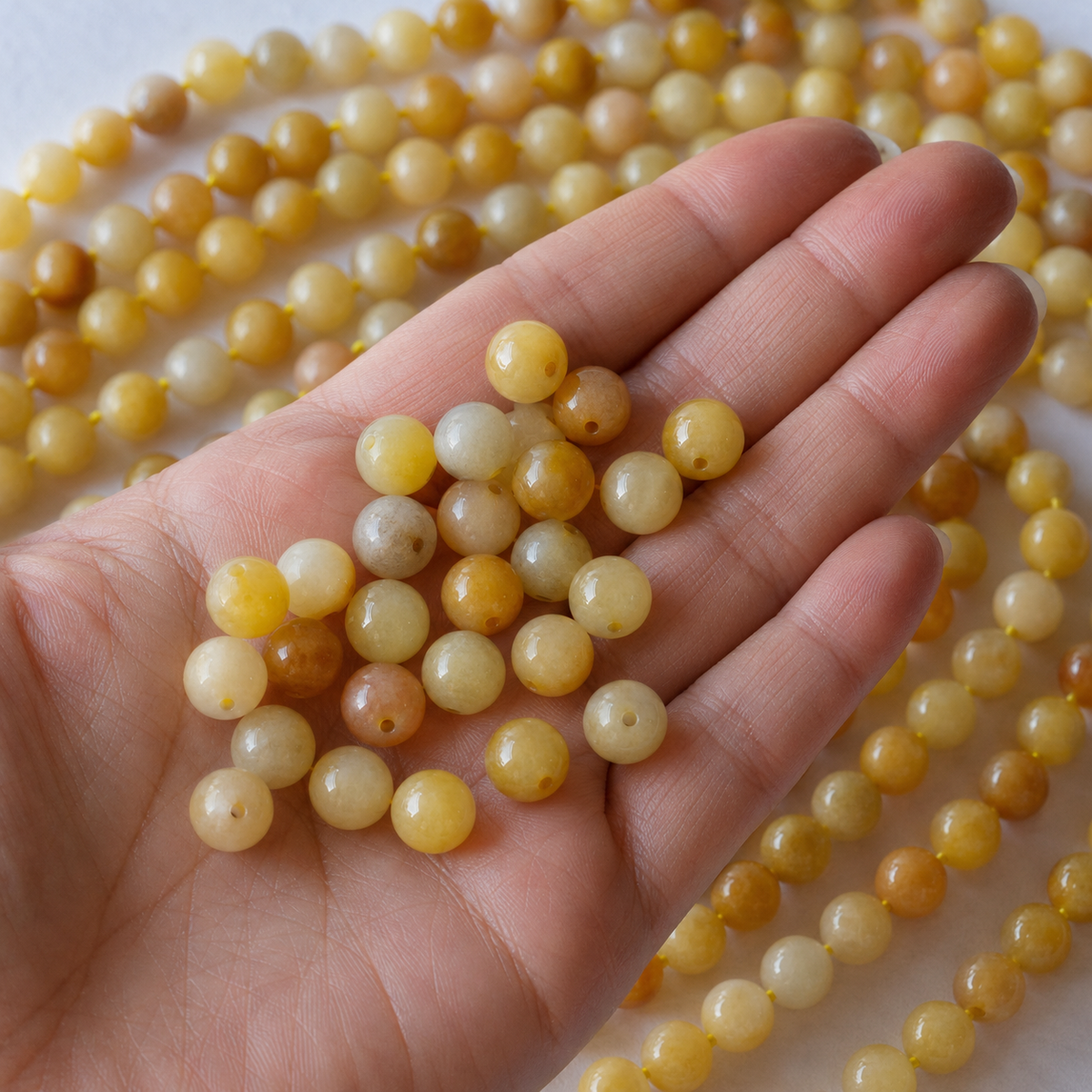 Yellow Aventurine Beads, Natural Round Crystal Beads 6mm to 10mm