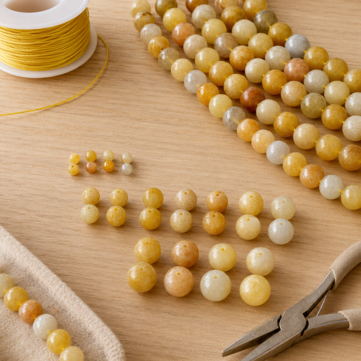 Yellow Aventurine Beads, Natural Round Crystal Beads 6mm to 10mm