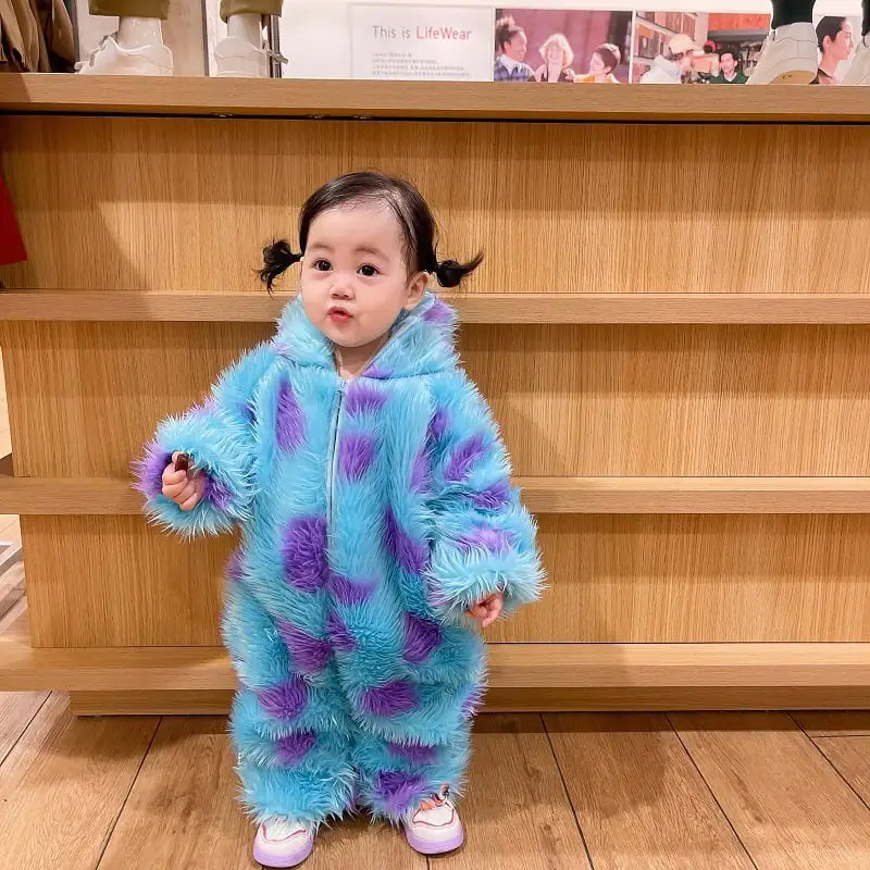 Cute Animal Baby Jumpsuit With Hooded Zipper - 888