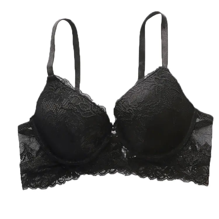 Ultra-thin Black Lace Women's Underwear for Small Breasts - Lingerie