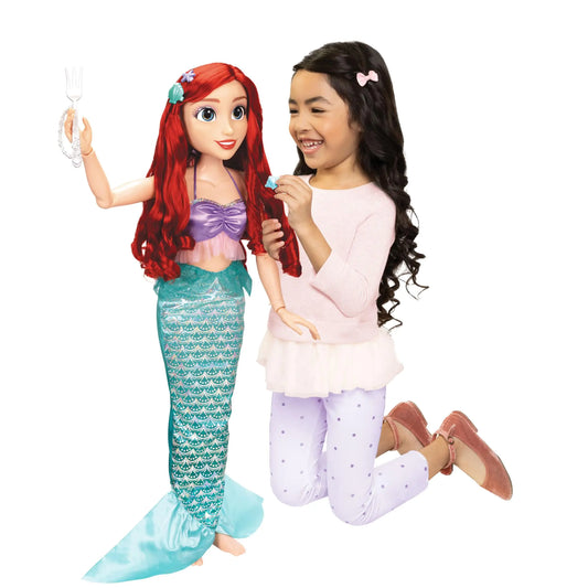 Disney Princess Ariel Doll Playdate 32” Tall & Poseable My Size Articulated Doll in Mermaid Outfit Comes with Dinglehopper to Comb Her Long Red Hair and Seashell Hair Pins  - US seller