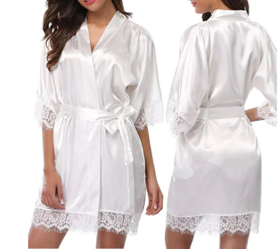 Plus Size Silk Feel Nightgown and Lingerie Set