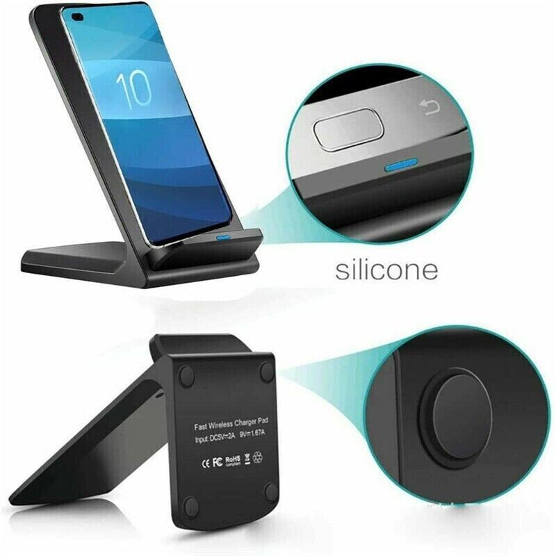 Qi Wireless Fast Charger Charging Pad Stand Dock For Samsung Galaxy iPhone Phone - us seller