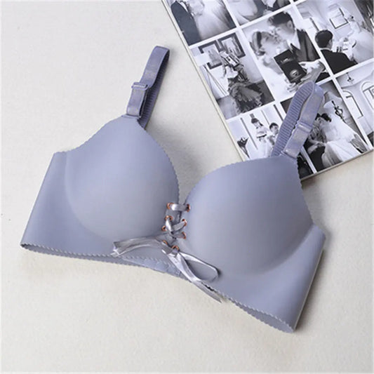 Seamless Push-Up Wireless Bra with Adjustable Straps - Lingerie