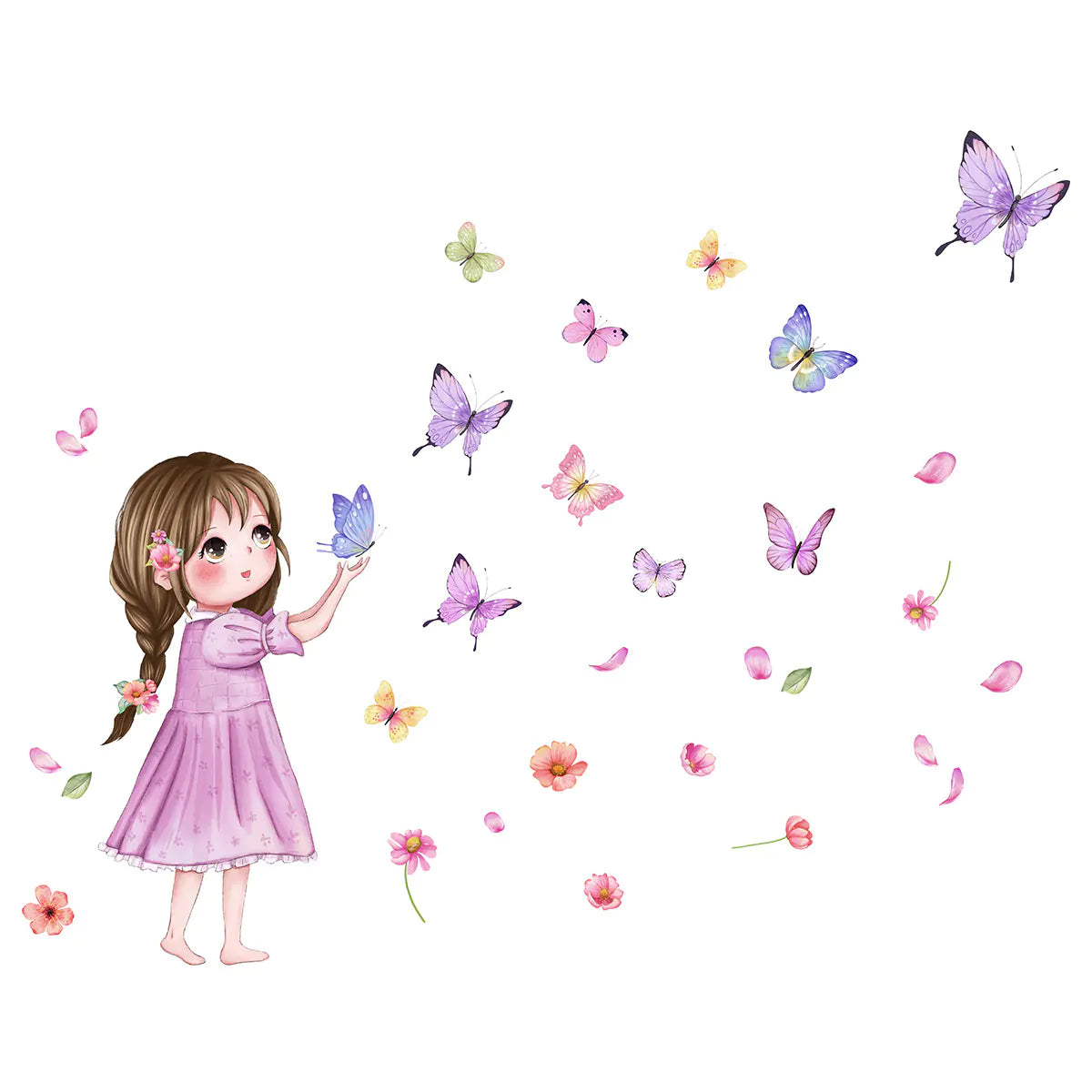 Girls Butterfly Wall Stickers for Kids' Bedroom Decor