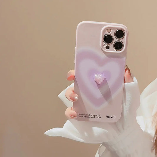 Gradient Love Heart Phone Case for iPhone 11-14