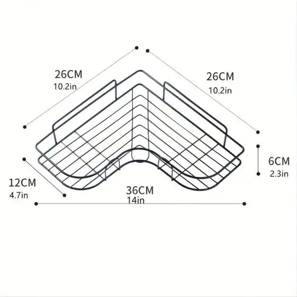 1pc Wall Mounted Bathroom Shelf, Shower Caddy Rack, No Punching Triangle Storage Rack For Bathroom Kitchen, Bathroom Accessories