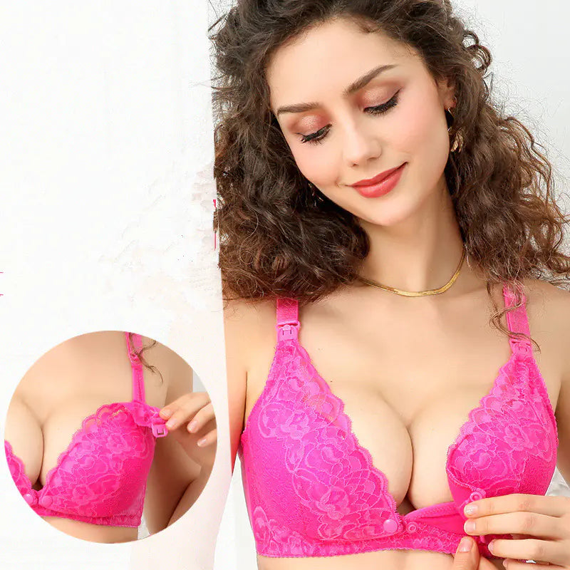 Breathable Lace Nursing Bra with Front Closure - 888