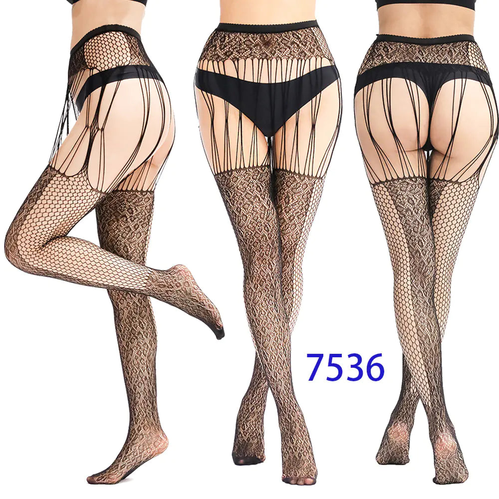 New Women's High Elasticity Open-Crotch Fishnet Stockings - Lingerie