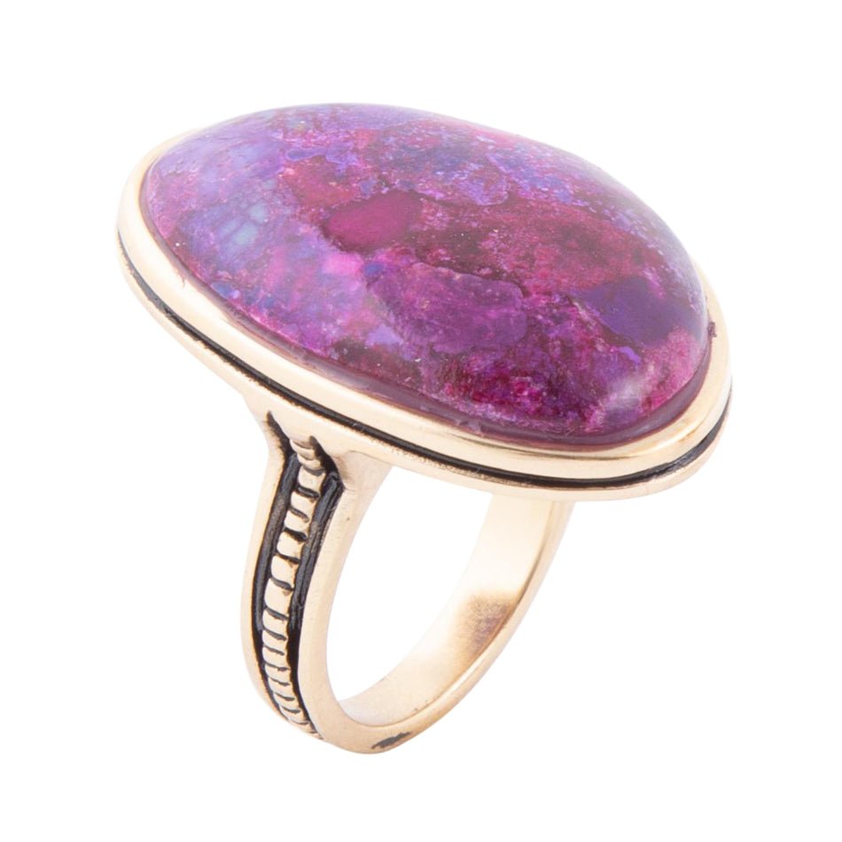 Aruba Purple Turquoise Golden Statement Ring