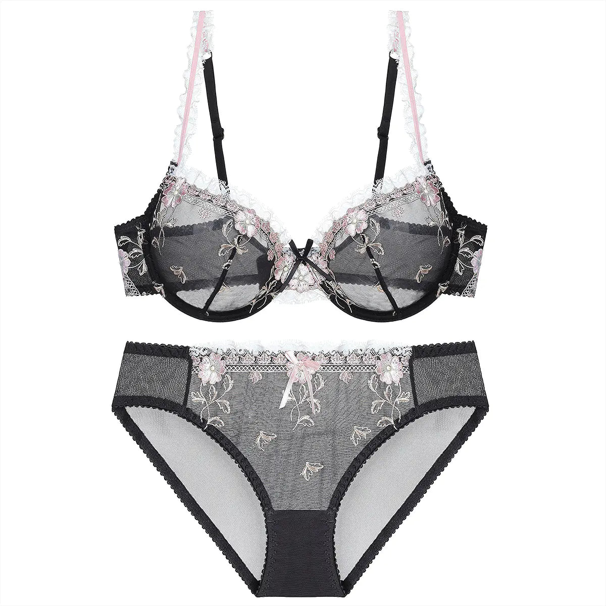 Exquisite Pink Lace Bra - Ultra-thin Large Size - Lingerie