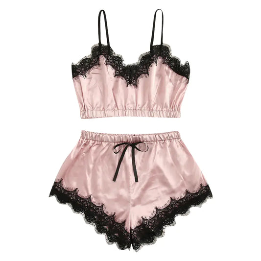 Lingerie Set with Sleeveless Bra and Women's Nightwear