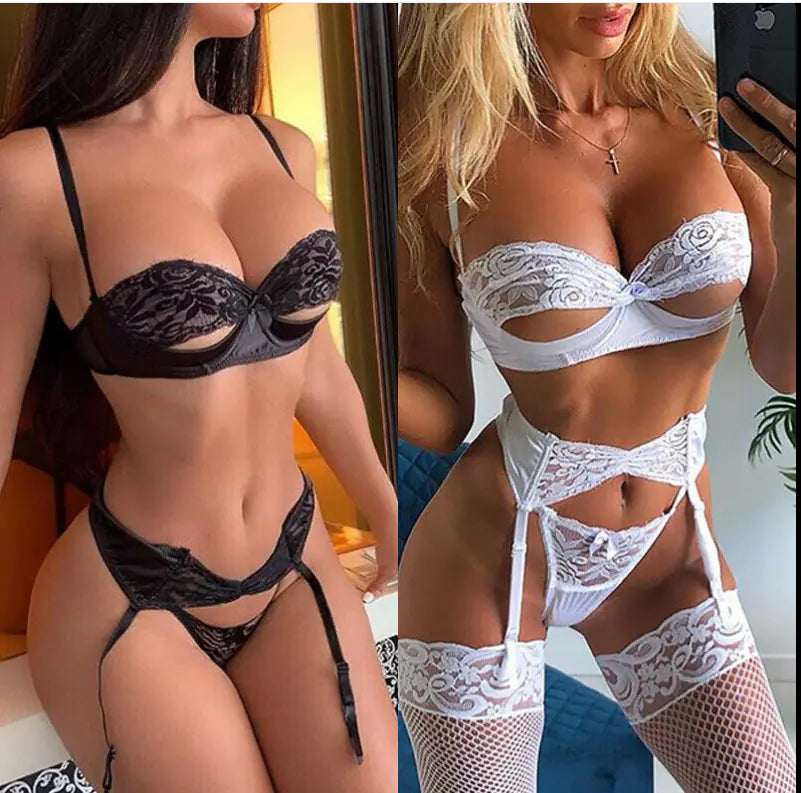 Lace Lingerie Set - Women's Bra, Panties, and Sleepwear