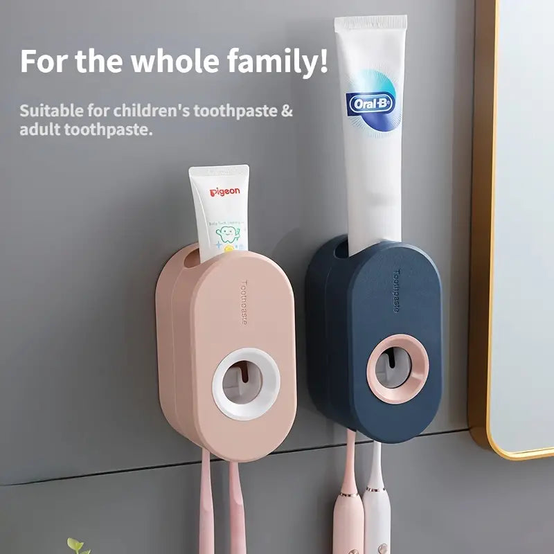 Automatic Toothpaste Dispenser with Wall-Mounted Holder