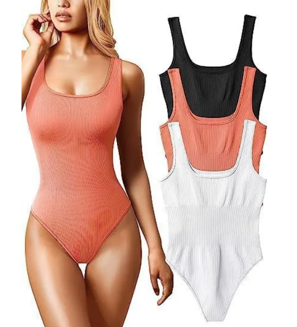 Women's U-neck Sleeveless Vest Tight Jumpsuit - Lingerie