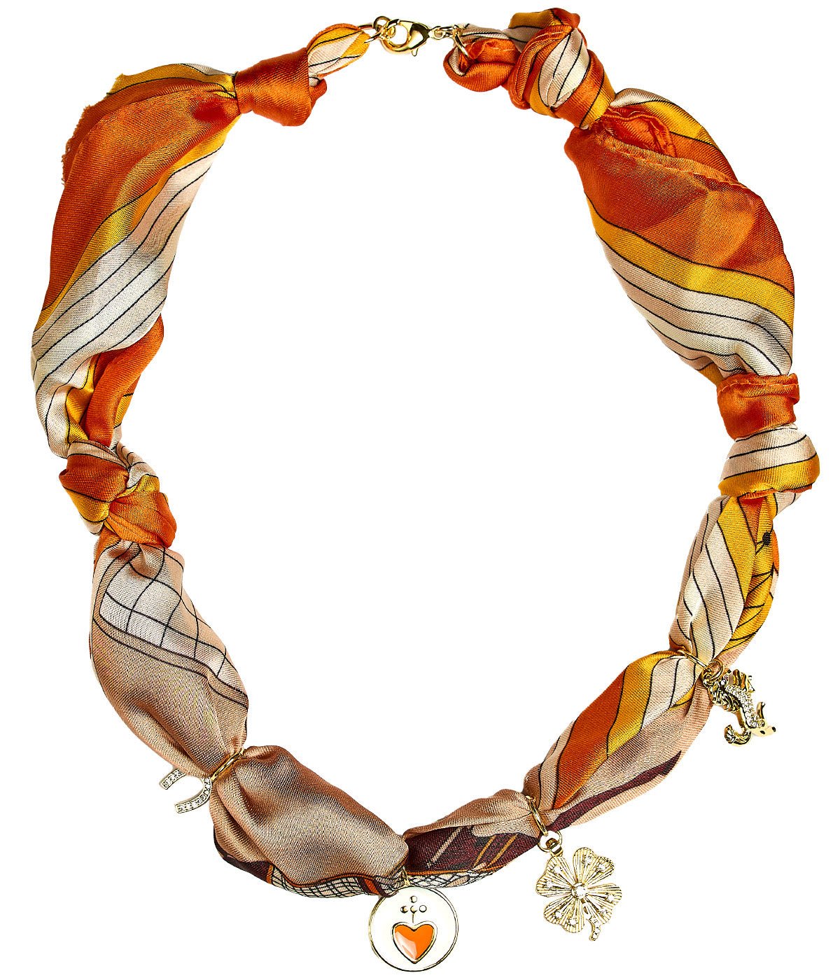 Bebe -  Horse Orange Charm - Scarf Necklace