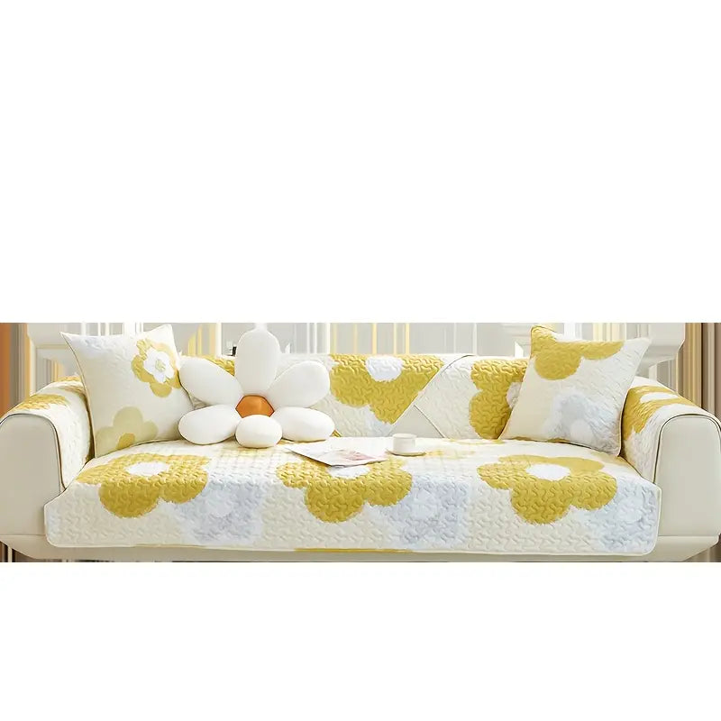 Pastoral Flower Pattern Non-slip Sofa Cushion (1pc)