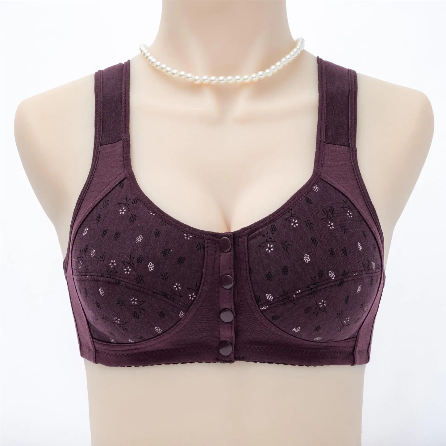 New Floral Front Closure Bra for Women (Plus Size) - Lingerie