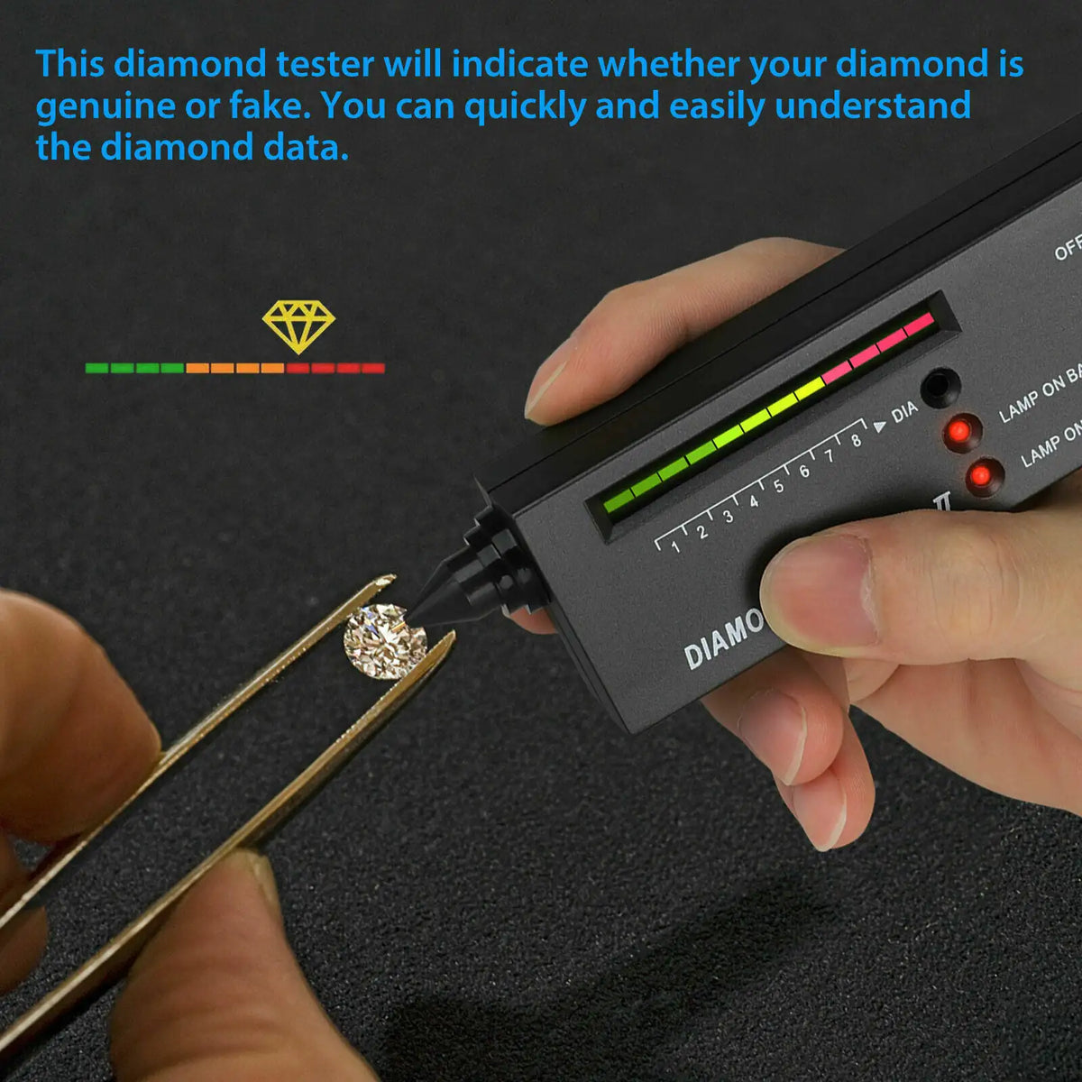 Portable Diamond Tester Selector Illuminated Jewelry Gemstone Testing Tool Kit  - US seller