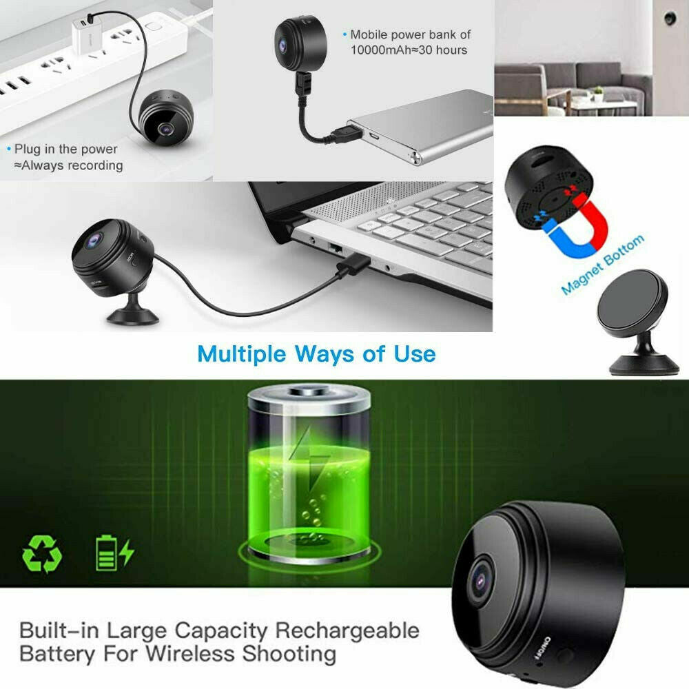 Mini Wireless Camera WiFi IP Home Security DVR Night Vision HD USB 1080P