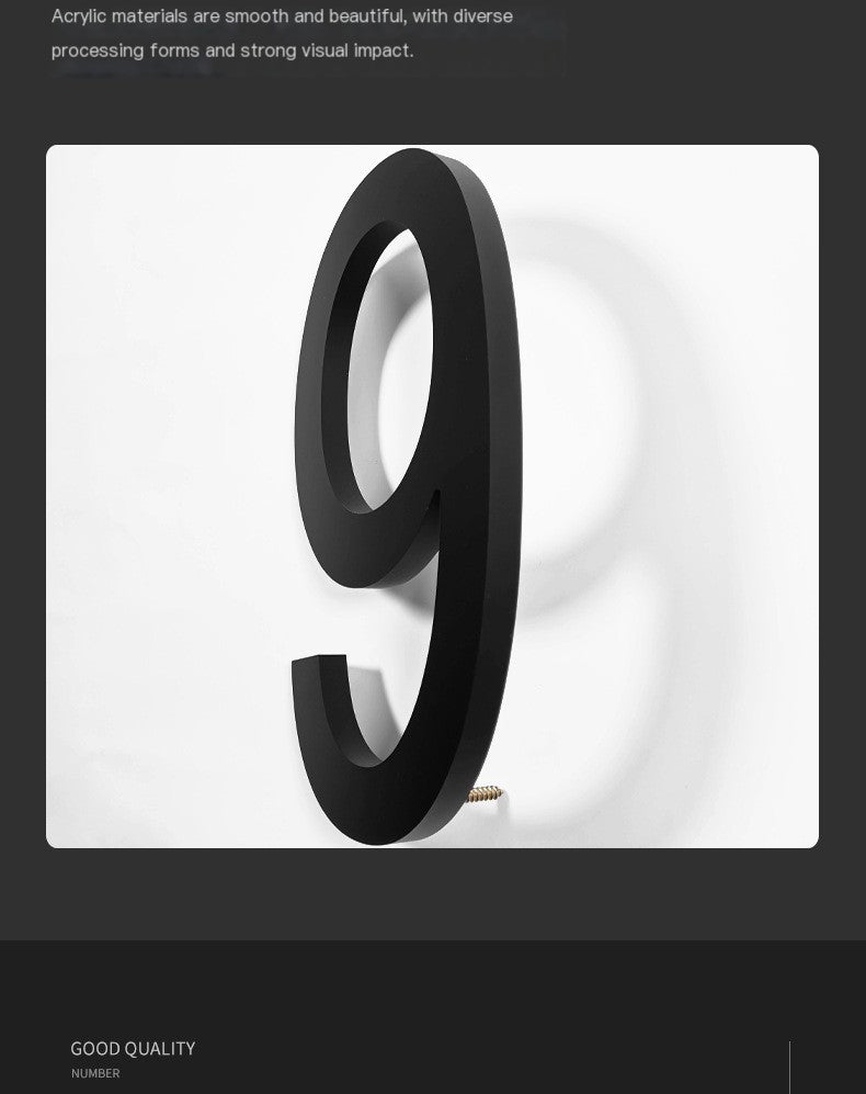Acrylic Floating House Number - 888