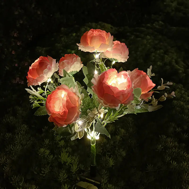 Solar LED Peony Garden Light for Outdoor Decoration - 888