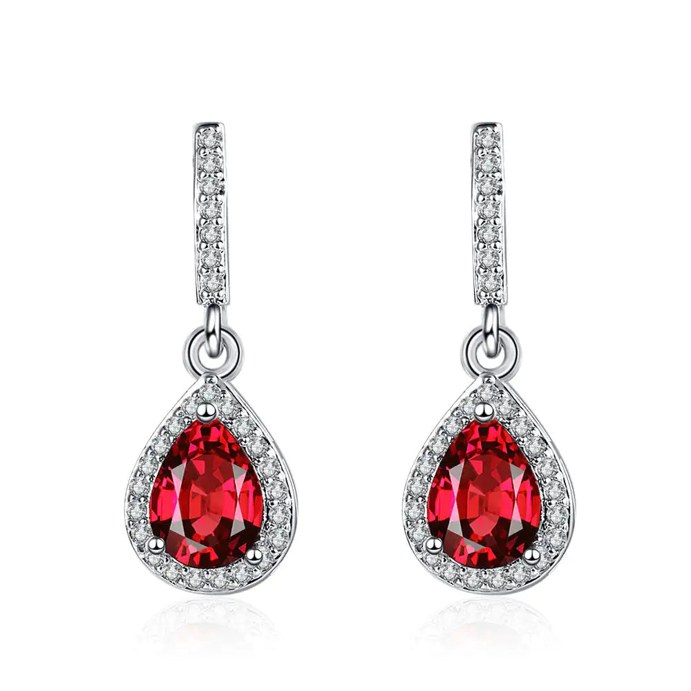 Fashion Drop Shape Ear Studs Micro Inlaid Zircon Earrings