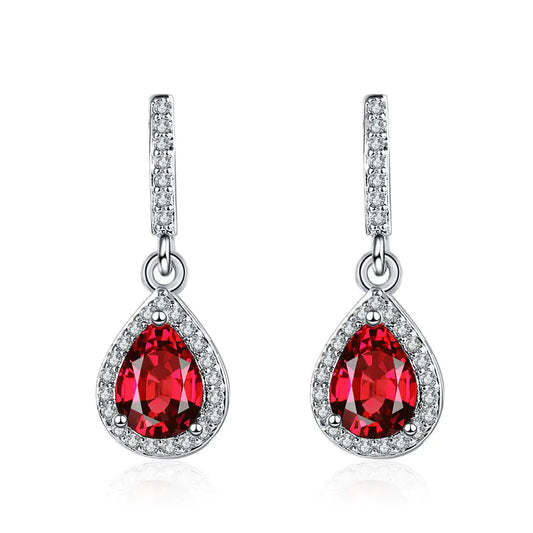 Fashion Drop Shape Ear Studs Micro Inlaid Zircon Earrings