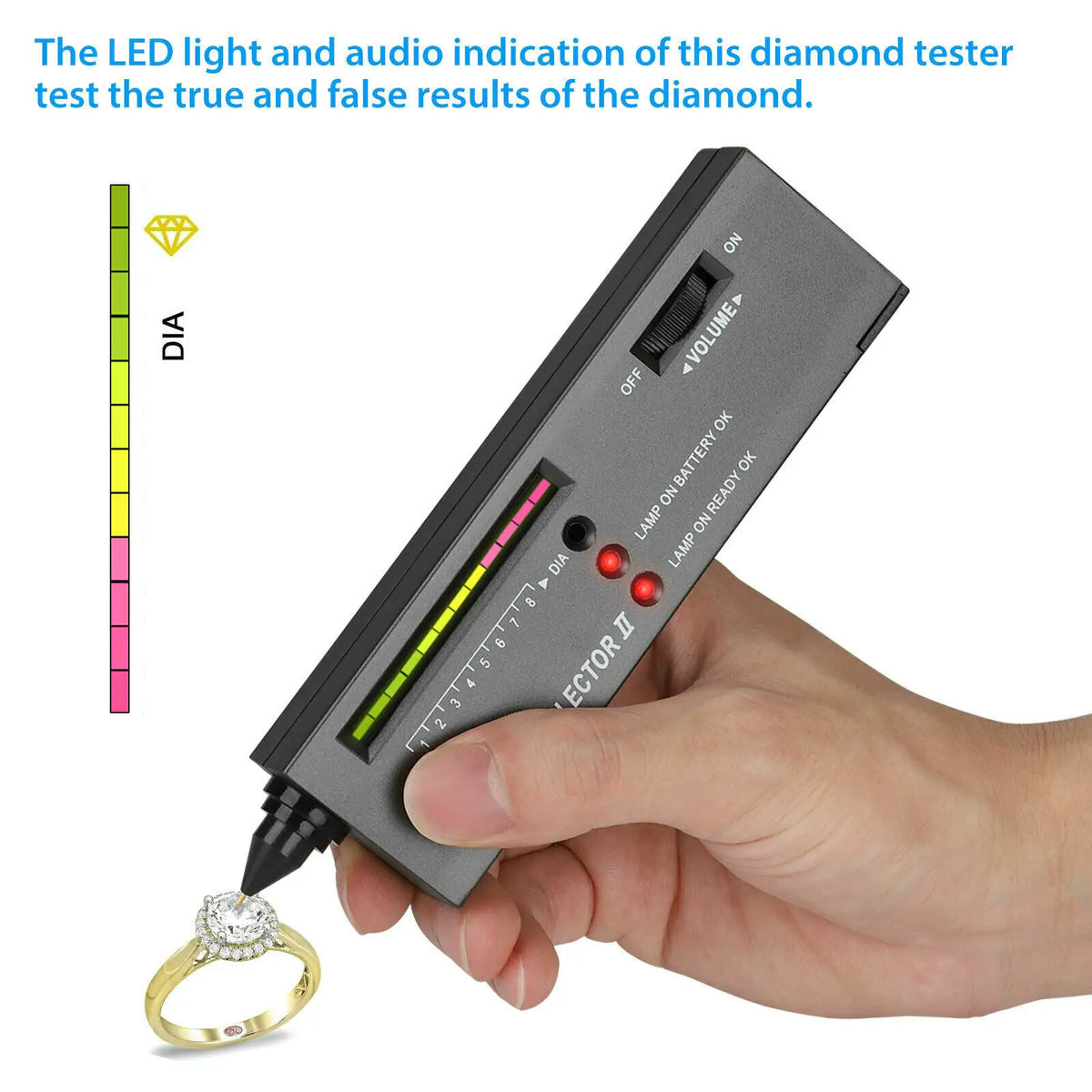 Portable Diamond Tester Selector Illuminated Jewelry Gemstone Testing Tool Kit  - US seller