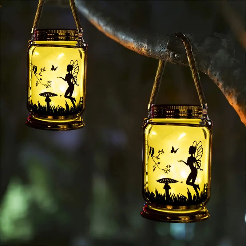 Set of 2 Solar Fairy Lanterns for Garden Decor