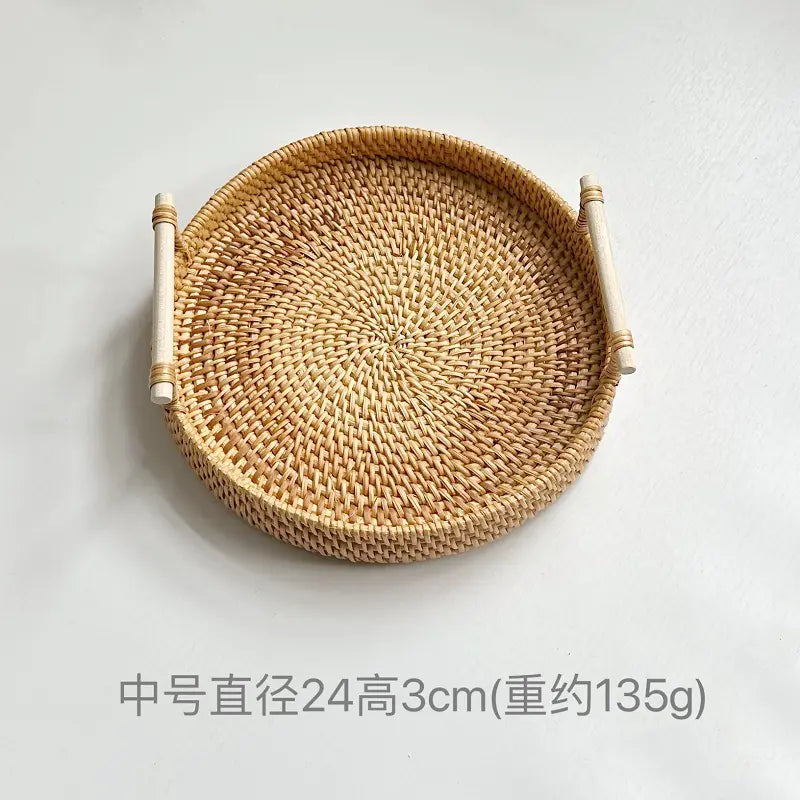 Vietnamese Woven Rattan Snack Storage Basket (Small)