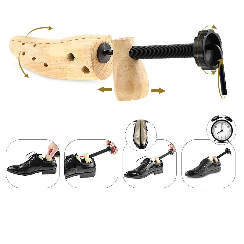2-Way Wooden Adjustable Shoe Stretcher Expander Men Women Boot Size US 5-13 - Us seller