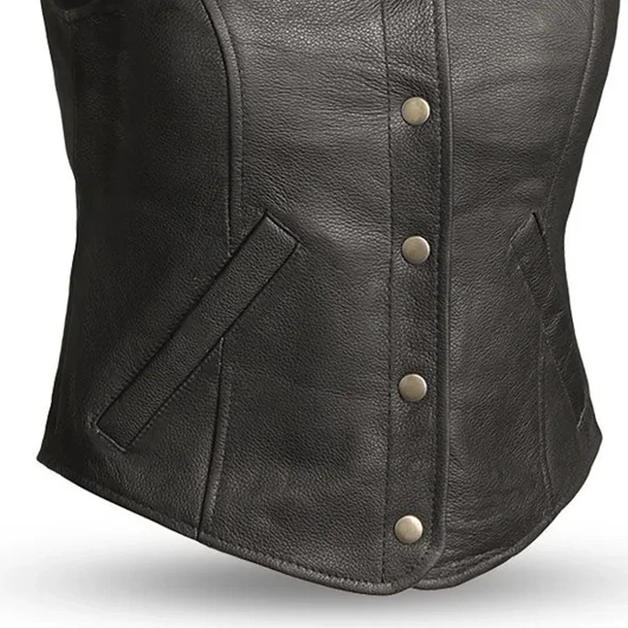Derringer Women's Motorcycle Leather Vest